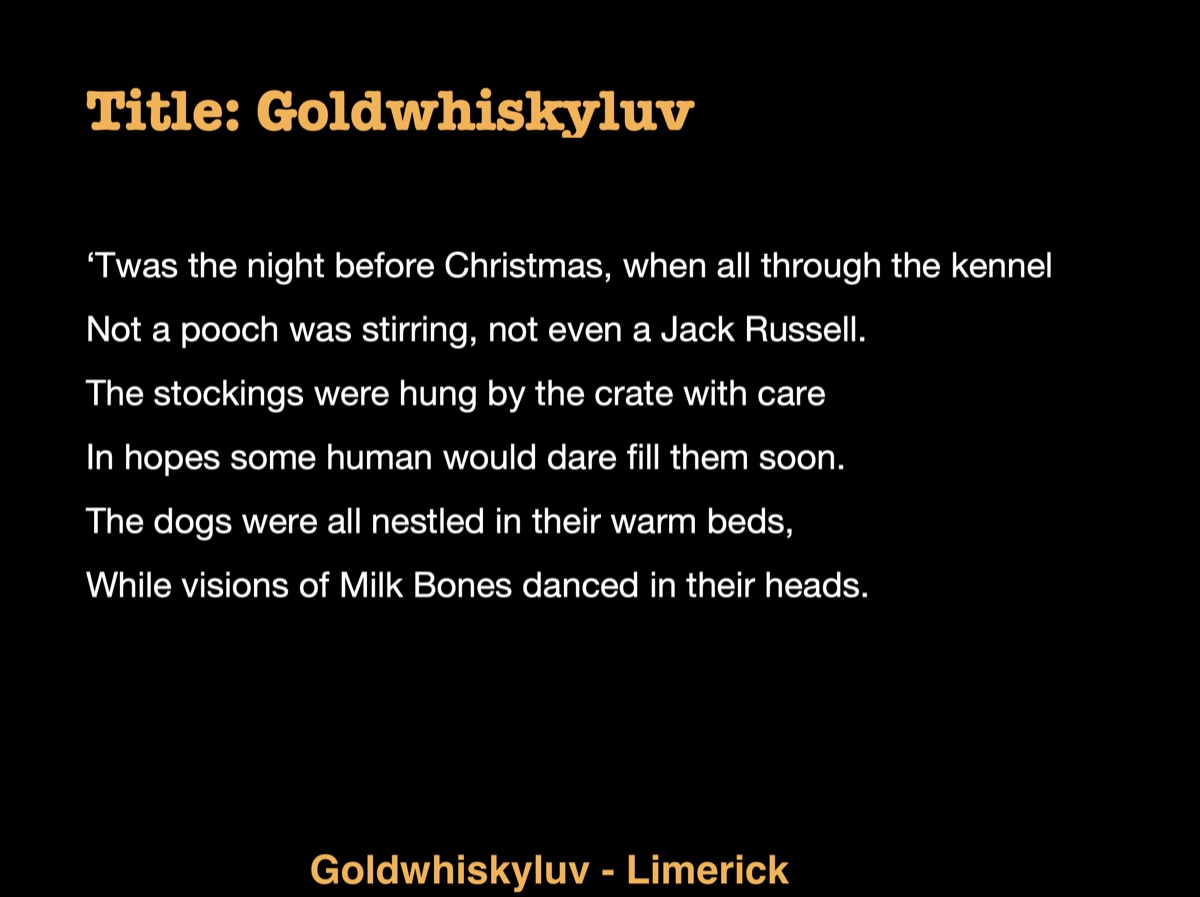 Goldwhiskyluv — Limerick