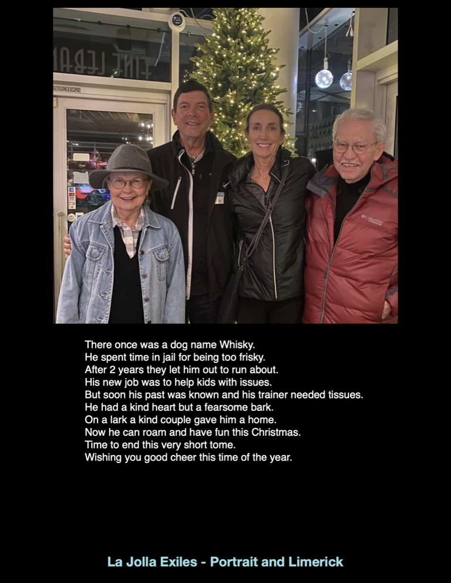 La Jolla Exiles — Portrait & Limerick
