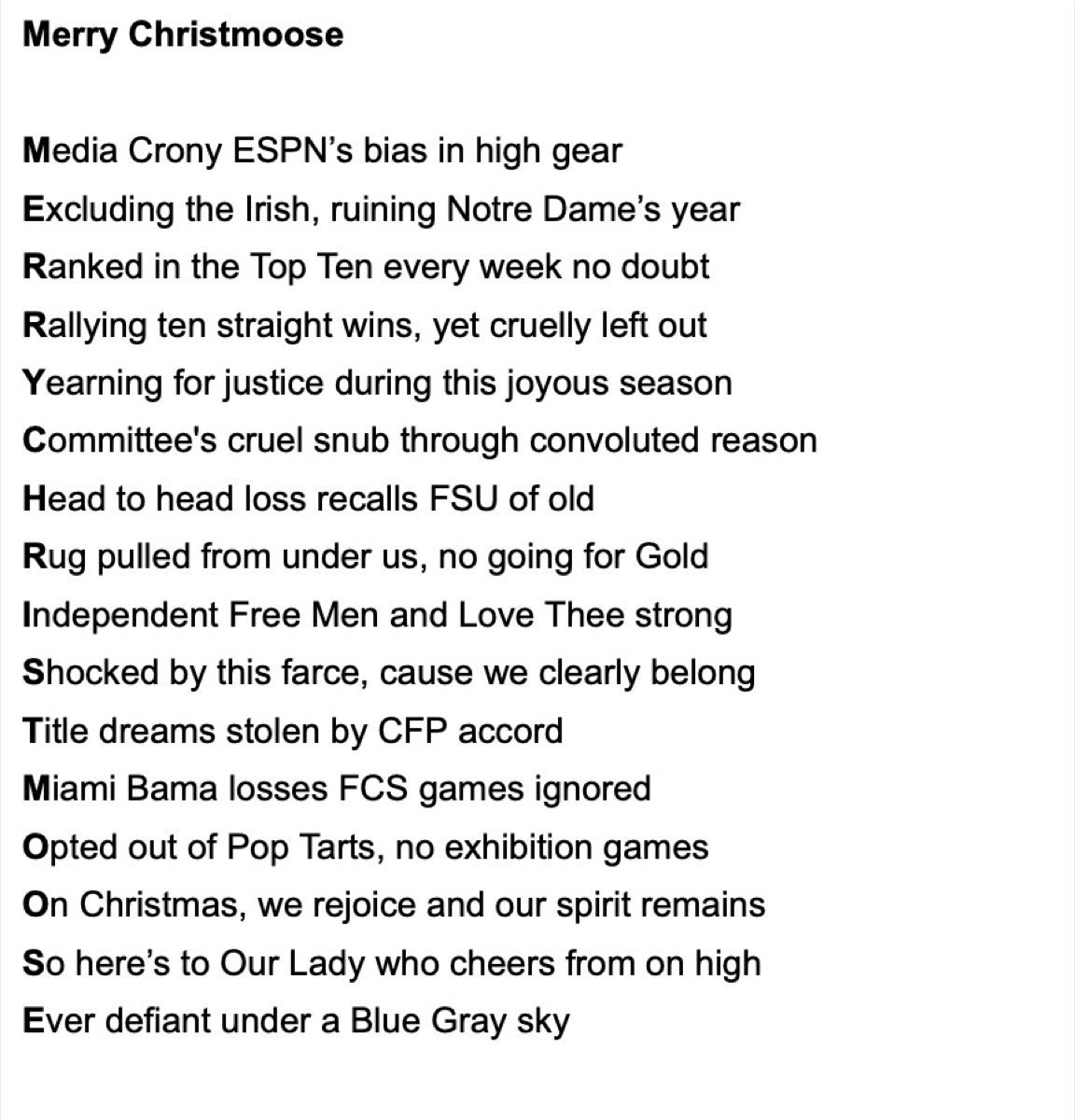 Merry Christmoose — Writing