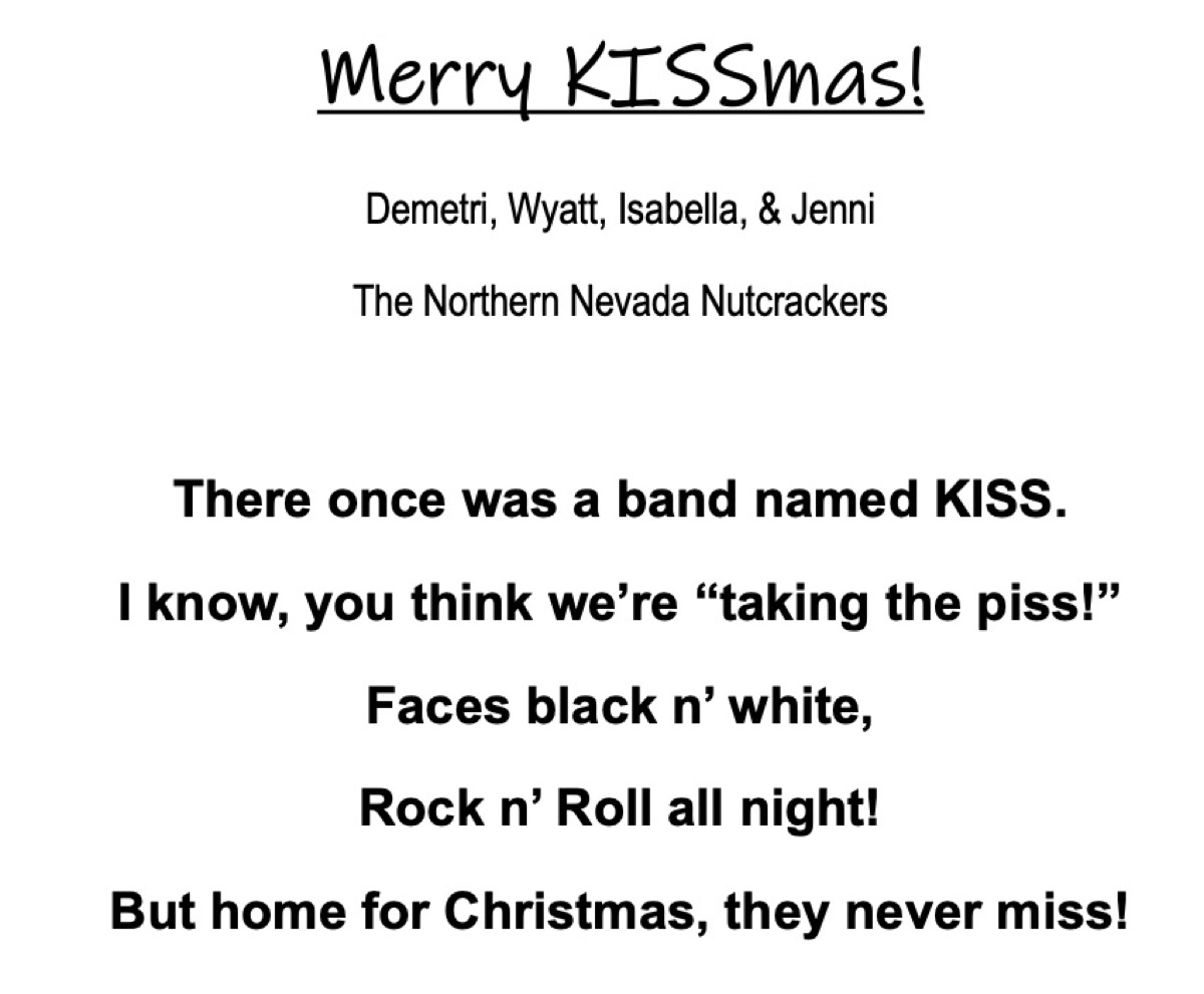 Northern Nevada Nutcrackers — Writing